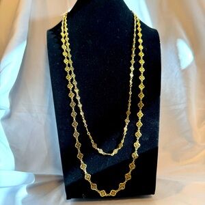 Stella & Dot Devon long wrap silver tone filigree necklace
